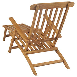 Helloshop26 Lot de chaises de terrasse avec repose-pied bois de teck solide 02_0011901 pas cher