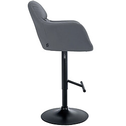 Avis Decoshop26 Tabouret de bar chaise haute x1 fonction rotation 360° en PVC gris avec coutures décoratives piètement métal noir 10_0005262