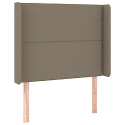 Avis Maison Chic Tête de lit moderne à LED lumineuse pour chambre - Décoration de lit Taupe 93x16x118/128 cm Tissu -MN77799