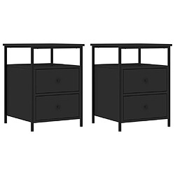 vidaXL Tables de chevet 2 pcs noir 44x45x60 cm bois d’ingénierie