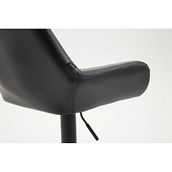 Decoshop26 Tabouret de bar x1 repose-pieds en forme d'arc en métal noir assise en PVC noir 10_0004544 pas cher