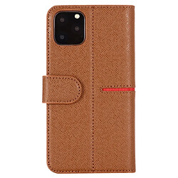 Avis Wewoo Coque Pour iPhone 11 Pro GEBEI Etui de protection en cuir à rabat avec support logements cartes portefeuille et cadre photo Marron