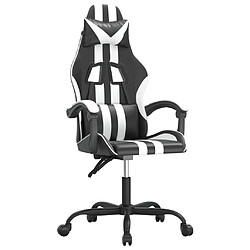 vidaXL Chaise de jeu pivotante Noir et blanc Similicuir