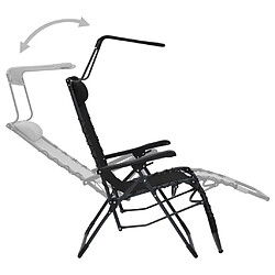 Avis vidaXL Chaise pliable de terrasse Textilène Noir