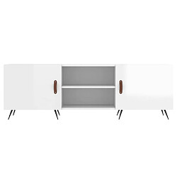 Acheter vidaXL Meuble TV blanc brillant 150x30x50 cm bois d'ingénierie