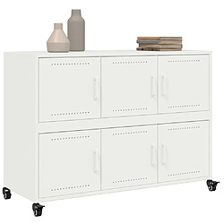 Avis vidaXL Buffet blanc 100,5x39x72 cm acier