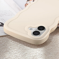 Avis Avizar Coque pour iPhone 16 Plus Silicone Souple Design Ondulé Beige