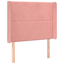 Maison Chic Tête de lit moderne avec oreilles pour chambre - Décoration de lit Rose 103x16x118/128 cm Velours -MN56691