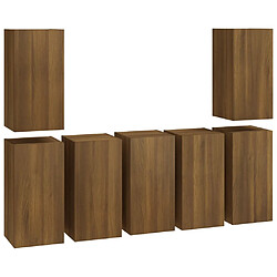 vidaXL Meubles TV 7 pcs Chêne marron 30,5x30x60 cm Bois d'ingénierie