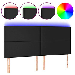 Maison Chic Tête de lit scandinave à LED,meuble de chambre Noir 180x5x118/128 cm Similicuir -MN61847