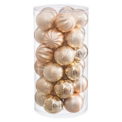 BigBuy Home Boules de Noël Doré Plastique Ø 6 cm (30 Unités)