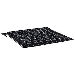 Avis vidaXL Coussins de chaise de jardin lot de 2 motif à carreaux noir