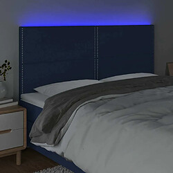 Avis Maison Chic Tête de lit moderne à LED lumineuse pour chambre - Décoration de lit Bleu 160x5x118/128 cm Tissu -MN95673