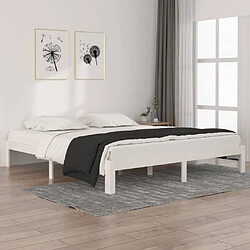 Maison Chic Lit Super King - Cadre de lit,Structure du lit Contemporain pour chambre Blanc Bois massif 180x200 cm -MN31393