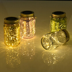 Acheter Outsunny Lumière de jardin solaire - pots mason jar 4 pièces - lanterne de verre solaire LED étanche norme IP 44 - lampes décoratives de jardin 4 couleurs