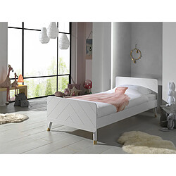 Avis Mes Lit 1 place 90x200 cm avec sommier blanc - GAMAY