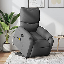 Maison Chic Fauteuil Relax pour salon, Fauteuil inclinable de massage électrique Gris foncé Tissu -GKD57039