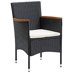 Maison Chic Salon de jardin de salle à manger 7 pcs avec coussins,Table et Chaises d'extérieur,Mobilier de jardin Noir -MN26541 pas cher