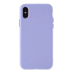 Universal Étui en silicone à boutons latéraux détachables liquides violets légers pour votre Apple iPhone XS / X