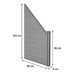 Mendler Pare-vue WPC Sarthe, Clôture coupe-vent, Poteaux WPC ~ Set de 2 obliques, 2,91m teck pas cher