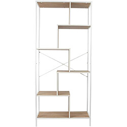 Avis The Home Deco Factory Etagère en bois et métal blanc Edison 80 x 30 x 180 cm.