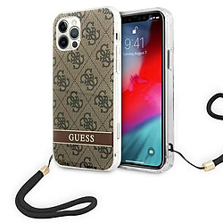 Guess Maroquinerie Guess 4G Print Cord - Coque pour iPhone 12 Pro / 12 (Marron)