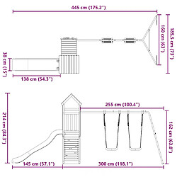 vidaXL Aire de jeux d'extérieur bois massif de douglas pas cher