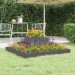 vidaXL Jardinière Gris 80x80x27 cm Bois massif de pin