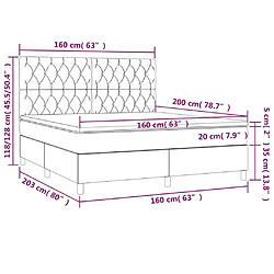 Maison Chic Lit adulte- Lit + matelas + LED,Sommier à lattes de lit matelas et LED Vert foncé 160x200 cm -GKD58781 pas cher