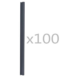 vidaXL Attaches de bande de clôture 100 pcs PVC Anthracite