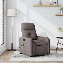 vidaXL Fauteuil de massage inclinable Taupe Tissu