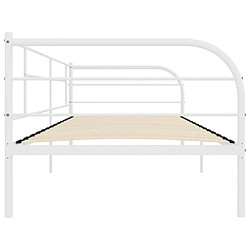 Acheter vidaXL Cadre de lit de jour sans matelas blanc métal 90x200 cm