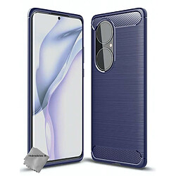 Htdmobiles Coque silicone gel carbone pour Huawei P50 Pro + verre trempe - BLEU FONCE