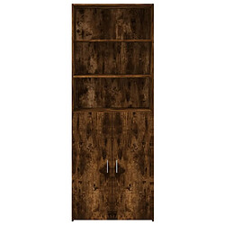 Avis vidaXL Buffet haut chêne fumé 70x42,5x185 cm bois d'ingénierie