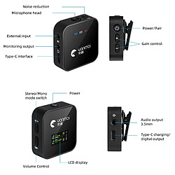 Yonis Microphone Sans Fil Lavalier LED 10h Autonomie pas cher