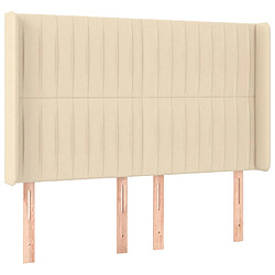 Maison Chic Tête de lit scandinave avec oreilles,meuble de chambre Crème 147x16x118/128 cm Tissu -MN81173