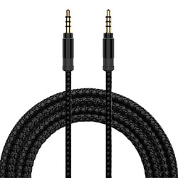 Voiture tressée en nylon de câble audio de jack de 3.5mm mâle à bleu de câble AUX de 1.5m AUX