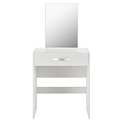 Helloshop26 Coiffeuse avec miroir tiroir tabouret commode de coiffure 132 cm blanc 03_0005019