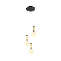 Luminaire Center Suspension Aldeva Verre,Acier Antique Bronze