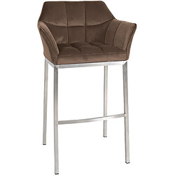 Non Tabouret de bar Damaso E velours avec structure 4 pieds