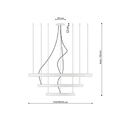 Luminaire Center Plafonnier LED intégré Rio Integrated Acier Noir 3 ampoules 150cm