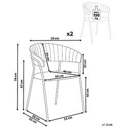 Avis Beliani Chaise de salle à manger MARIPOSA Set de 2 Bouclé Gris