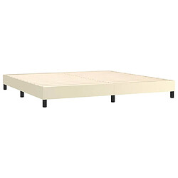 Avis vidaXL Sommier à lattes de lit avec matelas Crème 200x200cm Similicuir