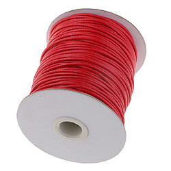 Bijoux de bricolage cordon de coton ciré 82m fabrication de perles de fil 2mm rouge pas cher