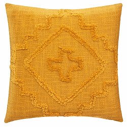 Coussin Déco Tufté Inca 40x40cm Ocre