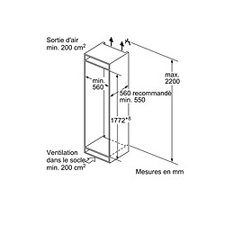 Réfrigérateur combiné intégrable à glissière 270l blanc - KIV87NSE0 - BOSCH pas cher