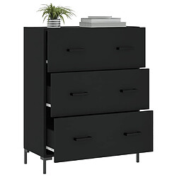 Avis vidaXL Buffet noir 69,5x34x90 cm bois d'ingénierie