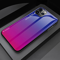 Wewoo Coque Rigide Pour iPhone 11 Pro Étui en verre de couleur dégradée bleu foncé