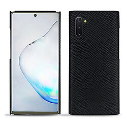 Coque cuir Samsung Galaxy Note10 - Coque arrière - Noir élégant ( Noir / Black ) - NOREVE