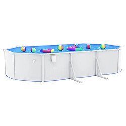 vidaXL Piscine ovale avec parois en acier 610x360x120 cm Blanc